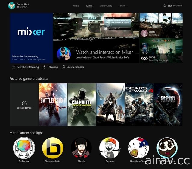 Xbox 交互式即时串流平台更名为 Mixer 最多同时 4 个频道内容、跨装置同步直播