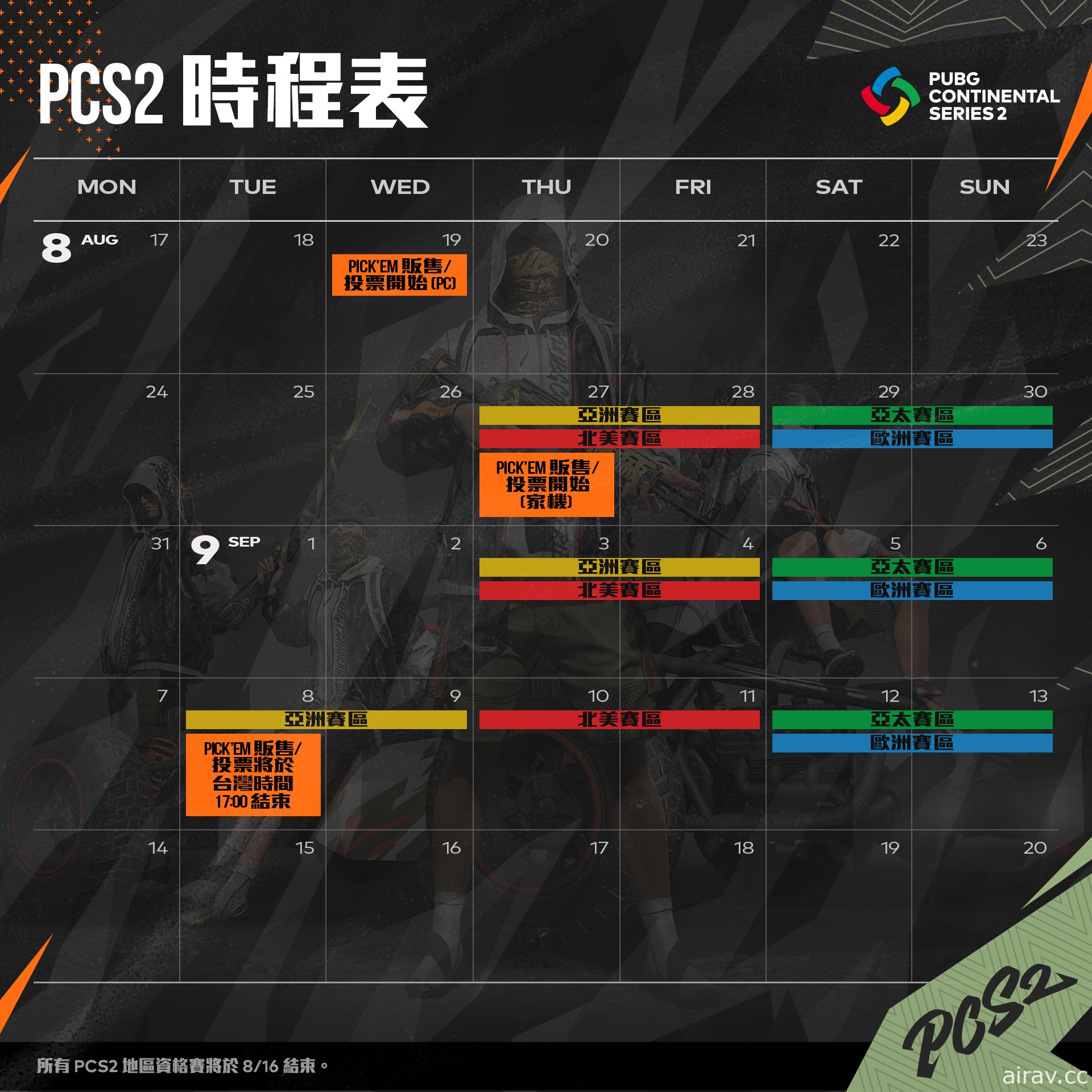 《绝地求生》PML 夏季赛第二周即将开打 同步公开 PCS2 赛程以及下半年赛事计画