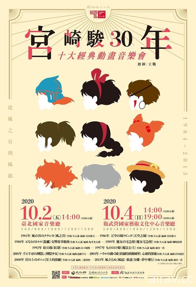 “宫崎骏 30 年－十大经典动画音乐会”将于 10 月在台北、高雄登场