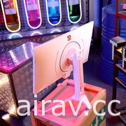 AOC AG273FXR Agon 顯示器「Pink Power」 邊框採白、粉紅玫瑰配色