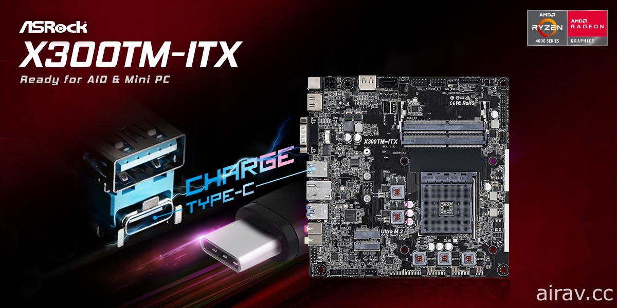 华擎科技推出 AMD X300TM-ITX Thin Mini-ITX 主机板