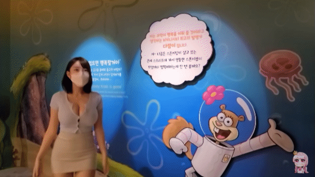 正妹帶你逛《首爾龍山海綿寶寶展覽》從以前我就覺得章魚哥的鼻子很挺，超挺der