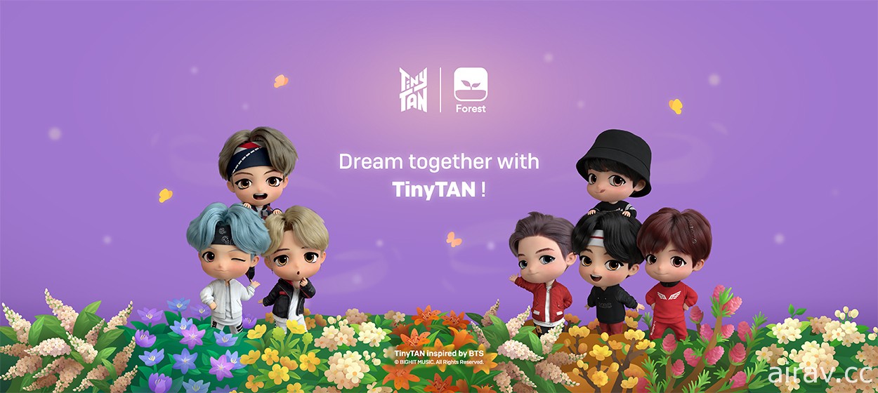 《Forest：專注森林》與 BTS 防彈少年團虛擬分身 TinyTAN 合作推出「TinyTAN 樹種」