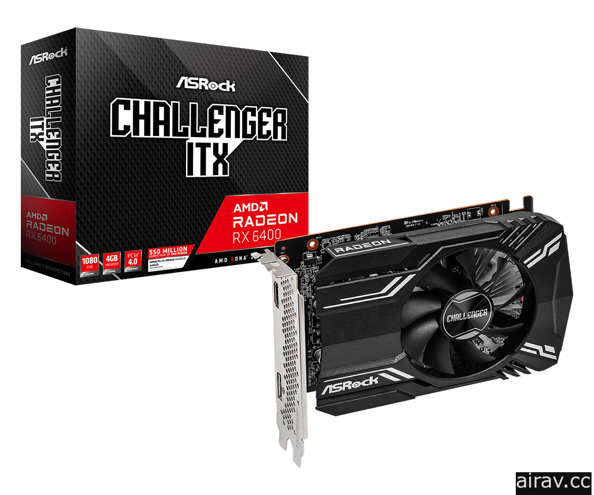 華擎科技公開 AMD Radeon RX 6400 Challenger ITX 4GB 顯示卡