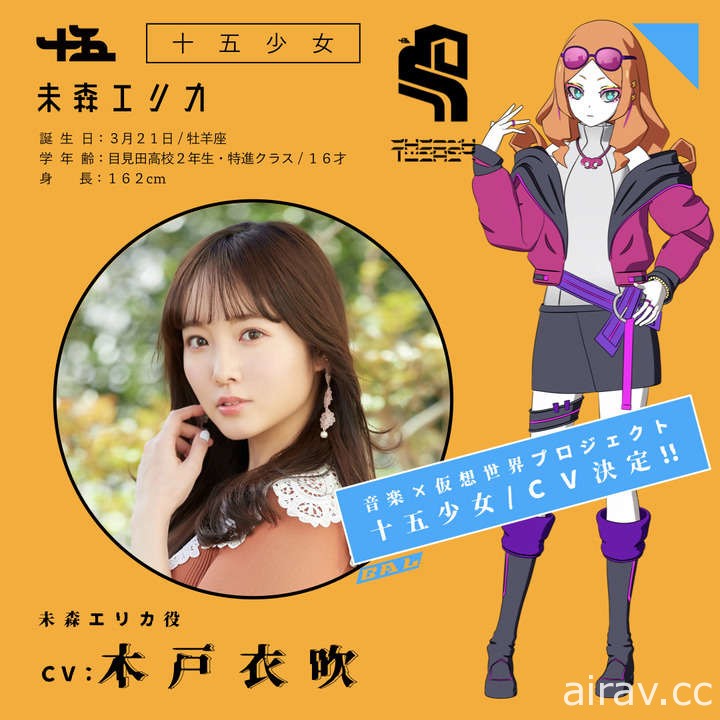 大日本印刷×愛貝克思集團×講談社「十五少女」虛擬歌手企劃發表參與演出聲優名單