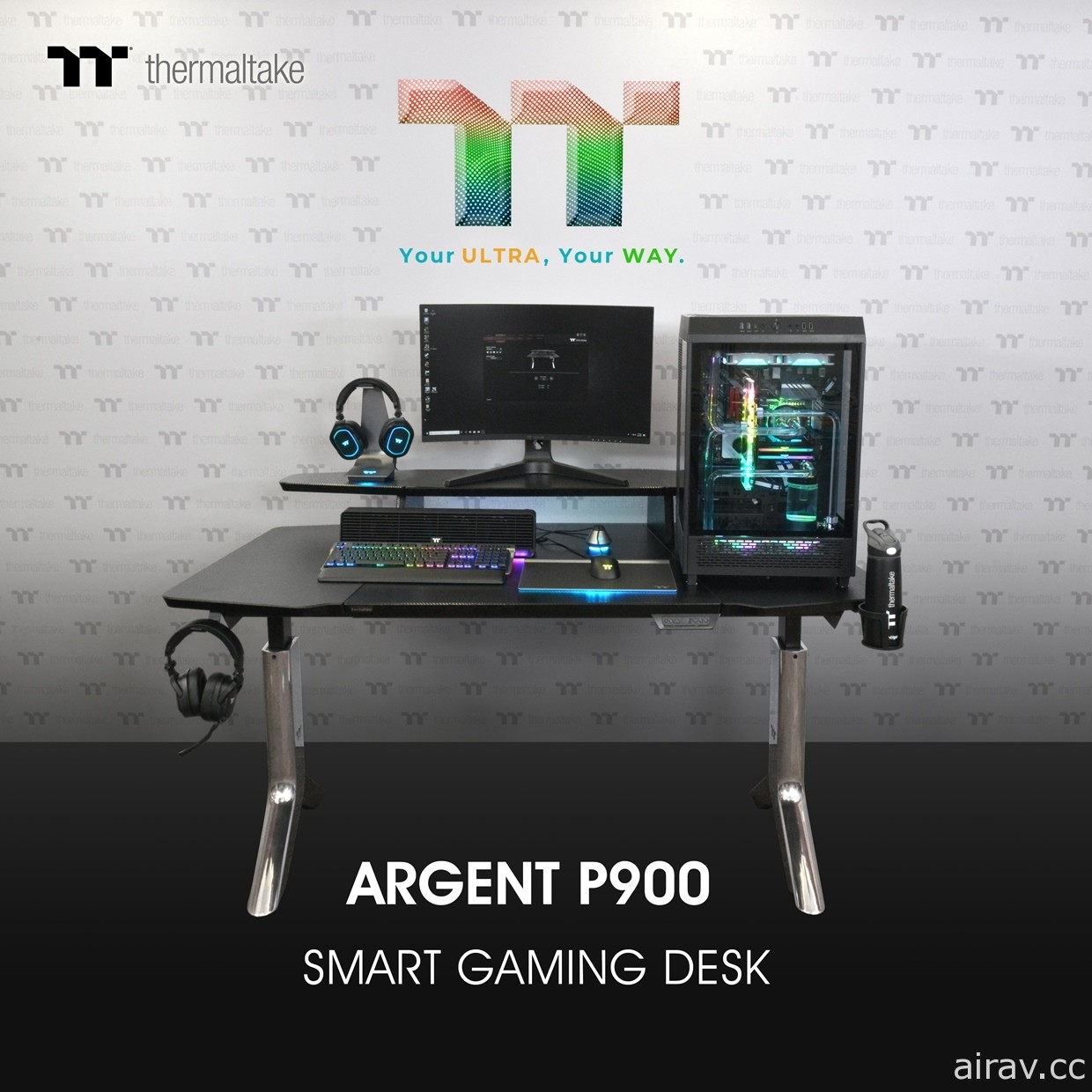 曜越推出与 Studio F. A.. Porsche 共同设计的 ARGENT P900 智慧电竞桌